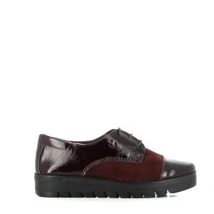 24 Hrs 23831 Burgundy Lace Up Shoes