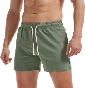 AIMPACT Mens Workout Sweat Shorts 5 Inch Cotton Casual Fitness Mens Athletic Gym Shorts with Pockets