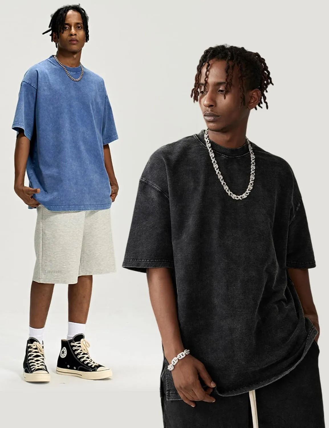 Arssm 3 Pack Men Oversized T Shirts Vintage Tee Loose Fit Short Sleeve Casual Streetwear Baggy Washed Unisex Tops