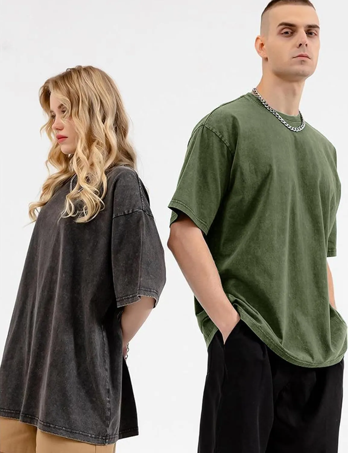 Arssm 3 Pack Men Oversized T Shirts Vintage Tee Loose Fit Short Sleeve Casual Streetwear Baggy Washed Unisex Tops