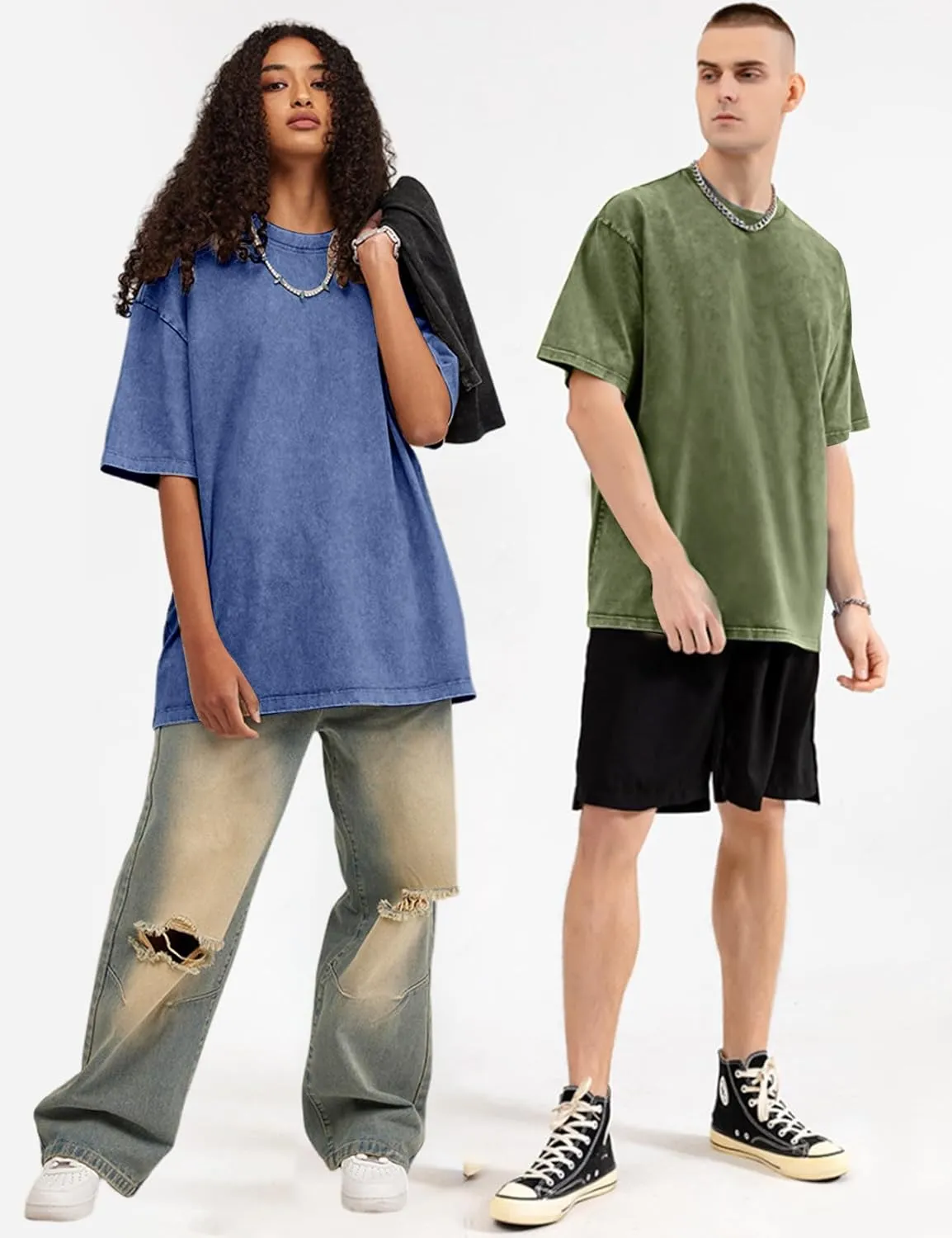 Arssm 3 Pack Men Oversized T Shirts Vintage Tee Loose Fit Short Sleeve Casual Streetwear Baggy Washed Unisex Tops