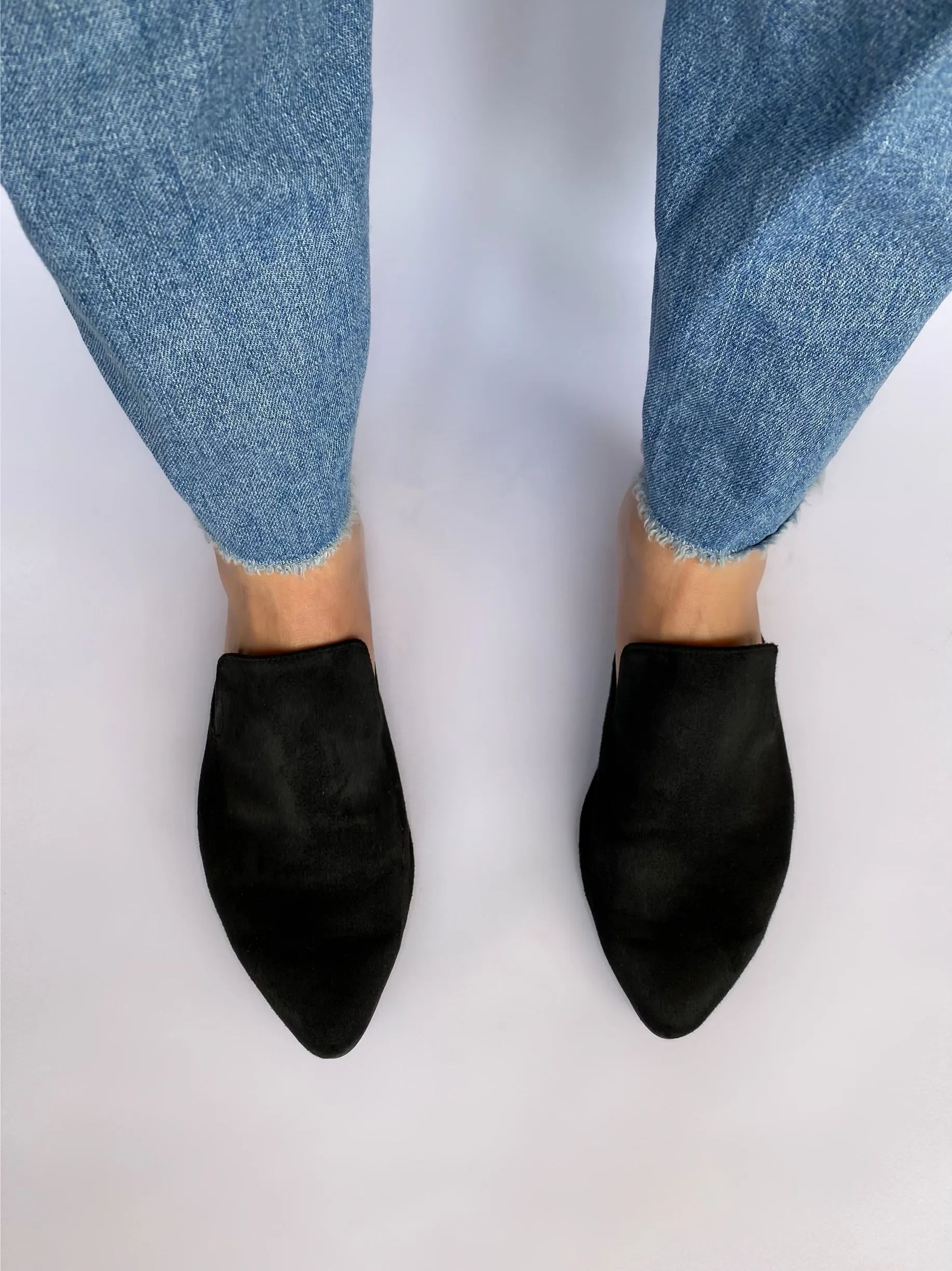 Black Plain Mules