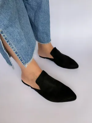 Black Plain Mules