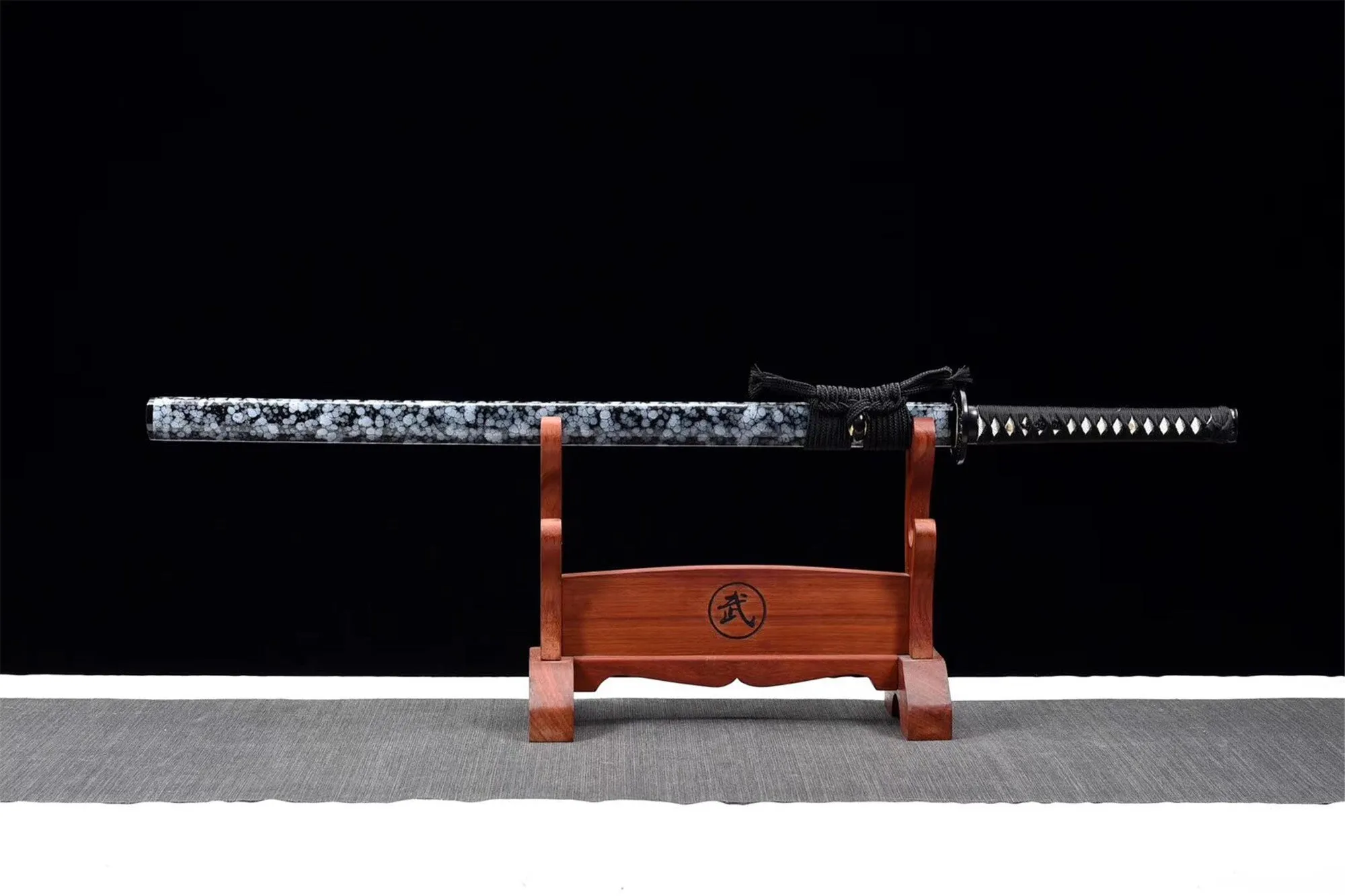 Handmade Damascus Steel Chinese Sword With Blue Sheath#1345