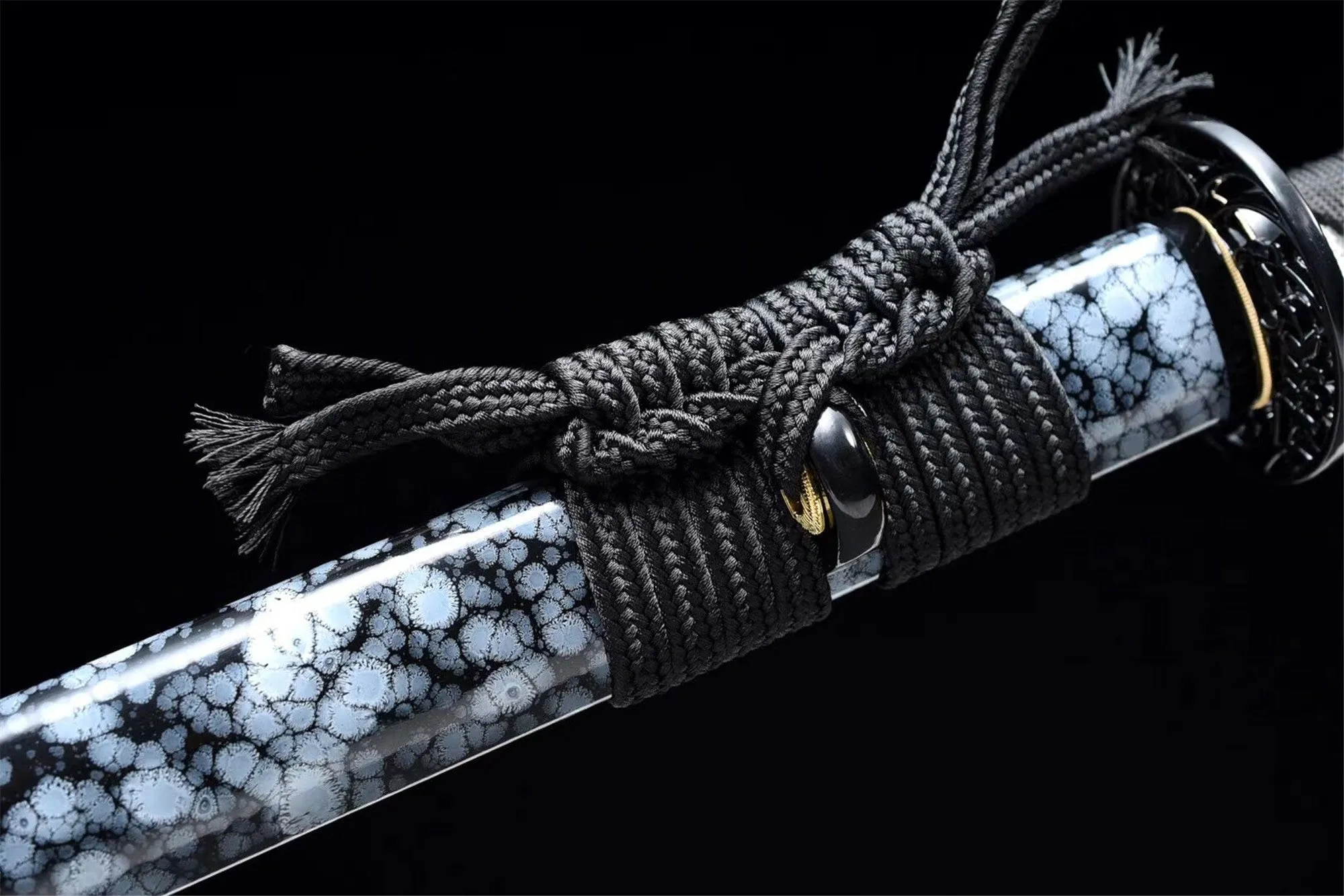 Handmade Damascus Steel Chinese Sword With Blue Sheath#1345