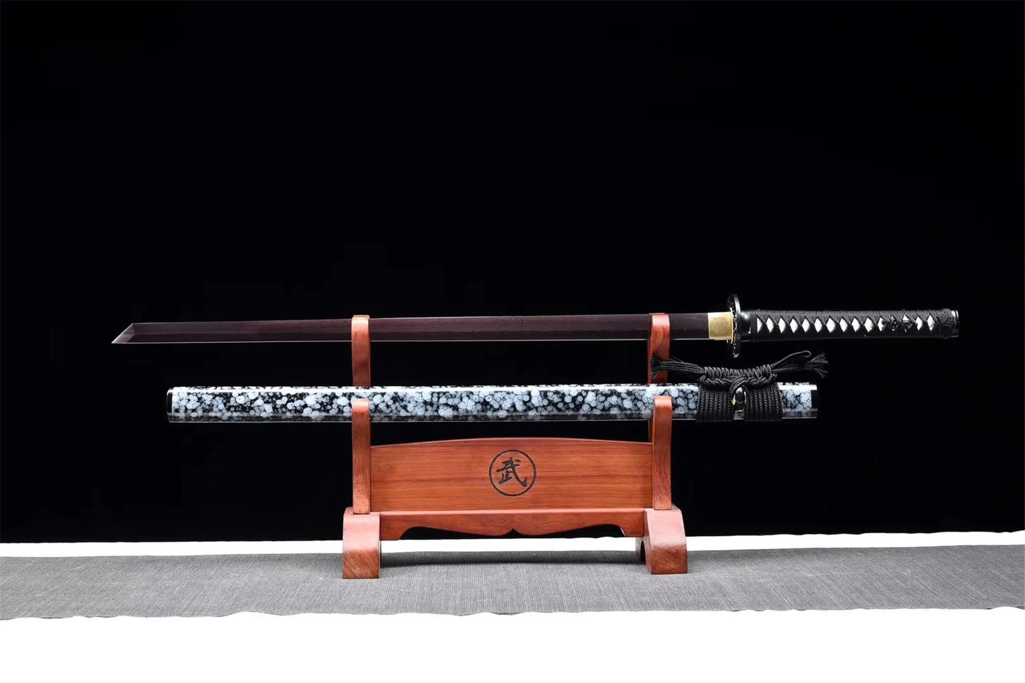 Handmade Damascus Steel Chinese Sword With Blue Sheath#1345