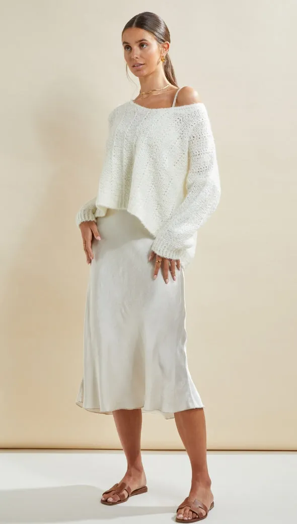 IRIS SATIN DRESS - PEARL