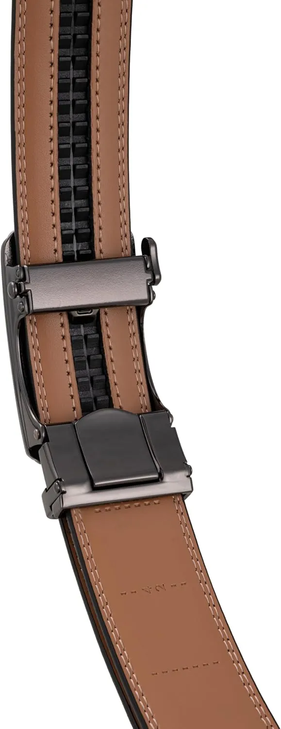 Men's Belt, Ratchet Dress Casual Belt with Adjustable Automatic Buckle Trim to Fit