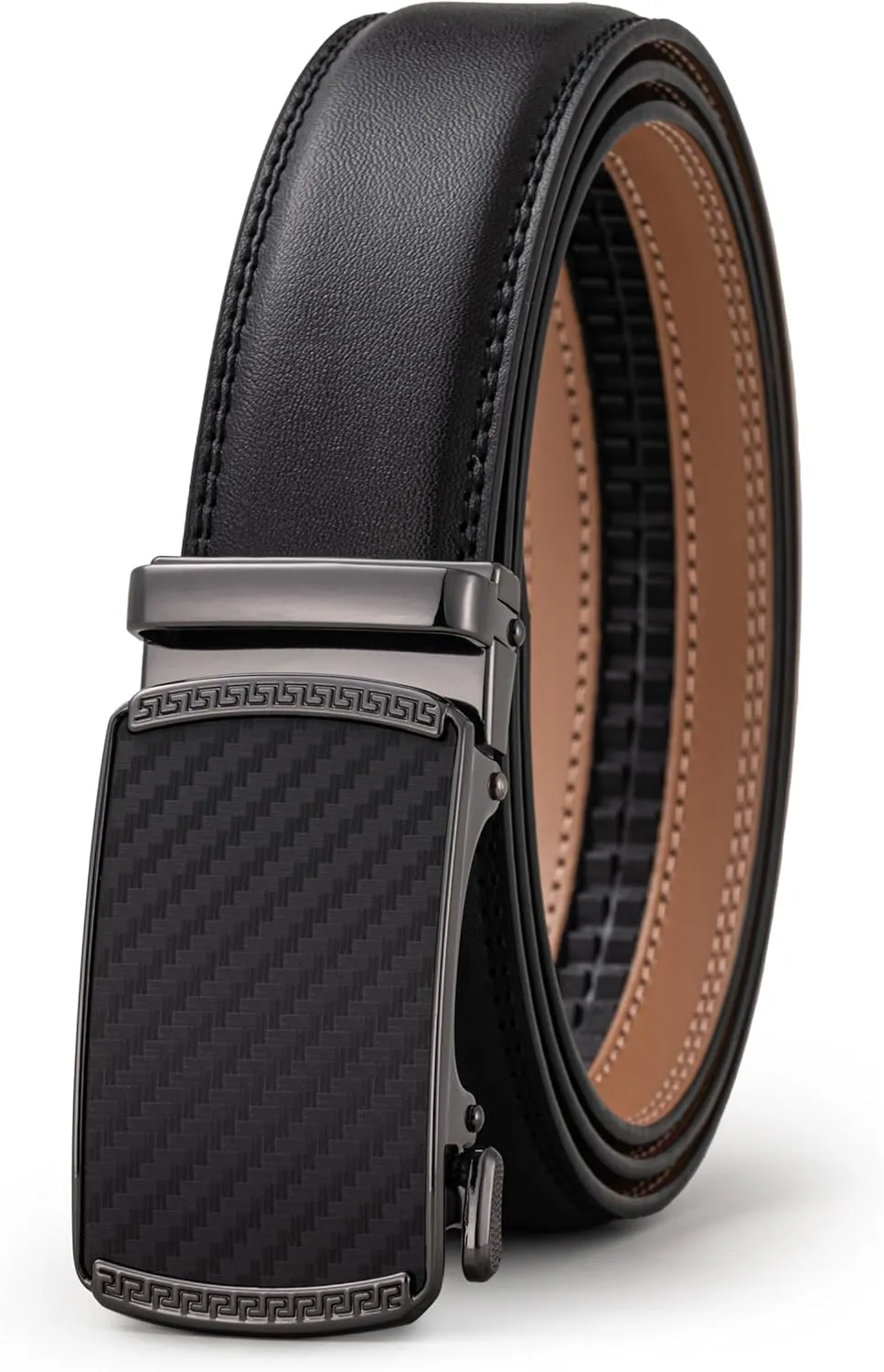 Men's Belt, Ratchet Dress Casual Belt with Adjustable Automatic Buckle Trim to Fit