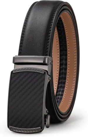 Men's Belt, Ratchet Dress Casual Belt with Adjustable Automatic Buckle Trim to Fit