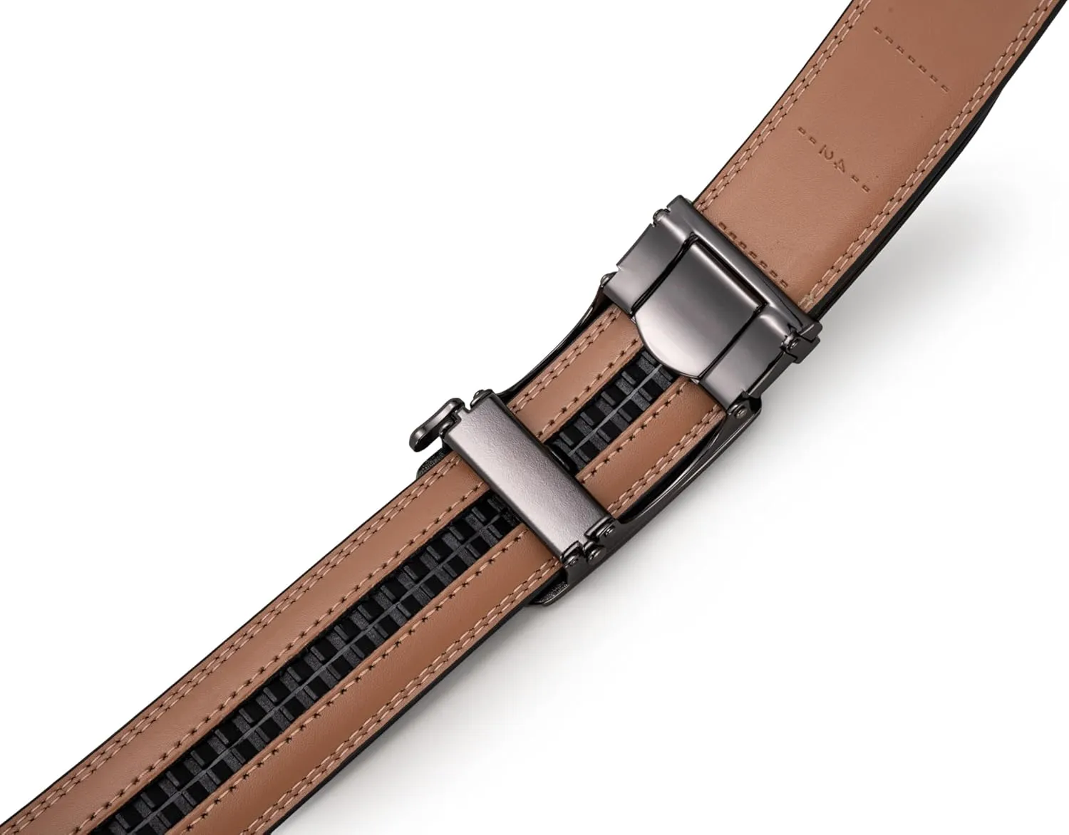 Men's Belt, Ratchet Dress Casual Belt with Adjustable Automatic Buckle Trim to Fit