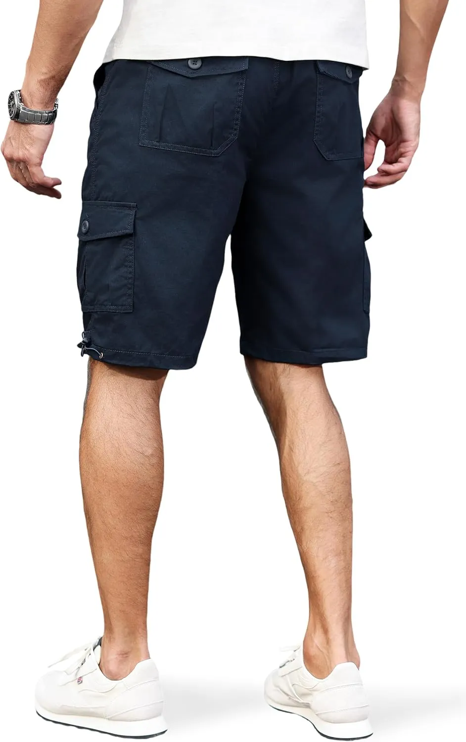 Men's Cargo Shorts with Multi-Pockets | Elastic Waist Cotton Relaxed Fit | 2025 Summer Casual