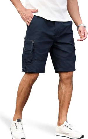 Men's Cargo Shorts with Multi-Pockets | Elastic Waist Cotton Relaxed Fit | 2025 Summer Casual