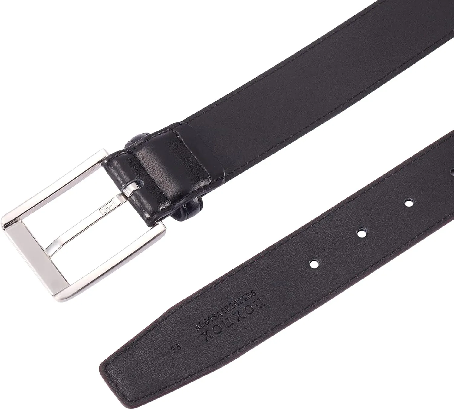 Men's Casual Leather Jeans Belts Classic Work Business Dress Belt with Prong Buckle for Men