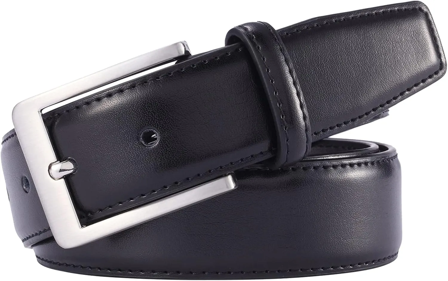 Men's Casual Leather Jeans Belts Classic Work Business Dress Belt with Prong Buckle for Men