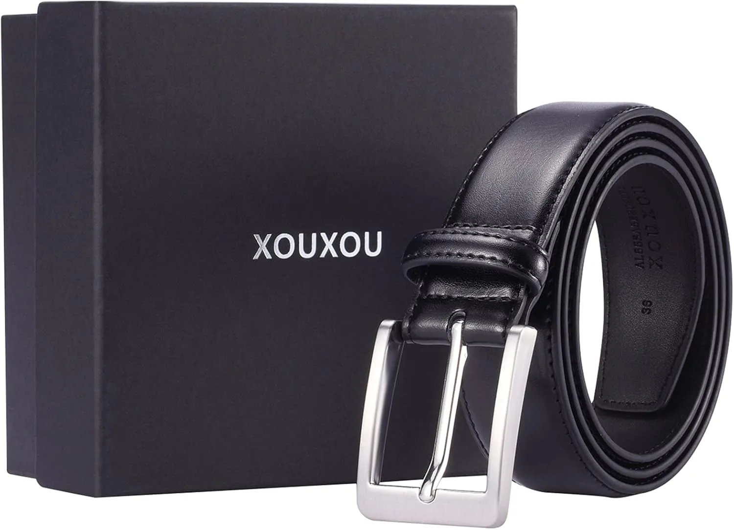 Men's Casual Leather Jeans Belts Classic Work Business Dress Belt with Prong Buckle for Men