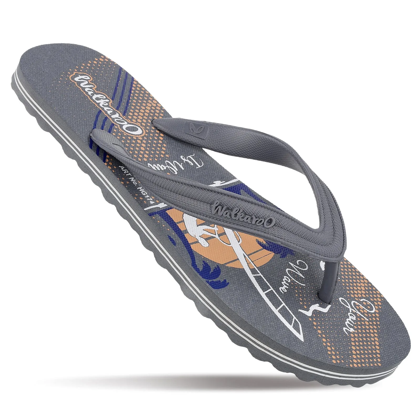 Men's Hawai Slippers - HG174 Grey White