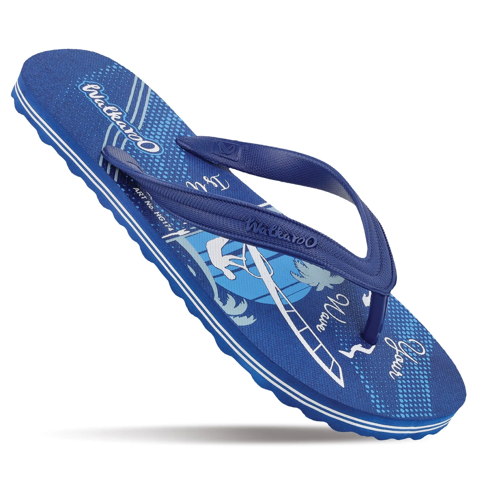 Men's Hawai Slippers - HG174 NavyBlue White