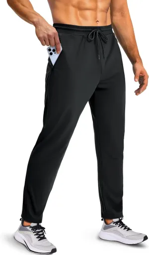 Men's Sweatpants with Zipper Pockets, Athletic Joggers Pants for Running, Workout, Outdoor