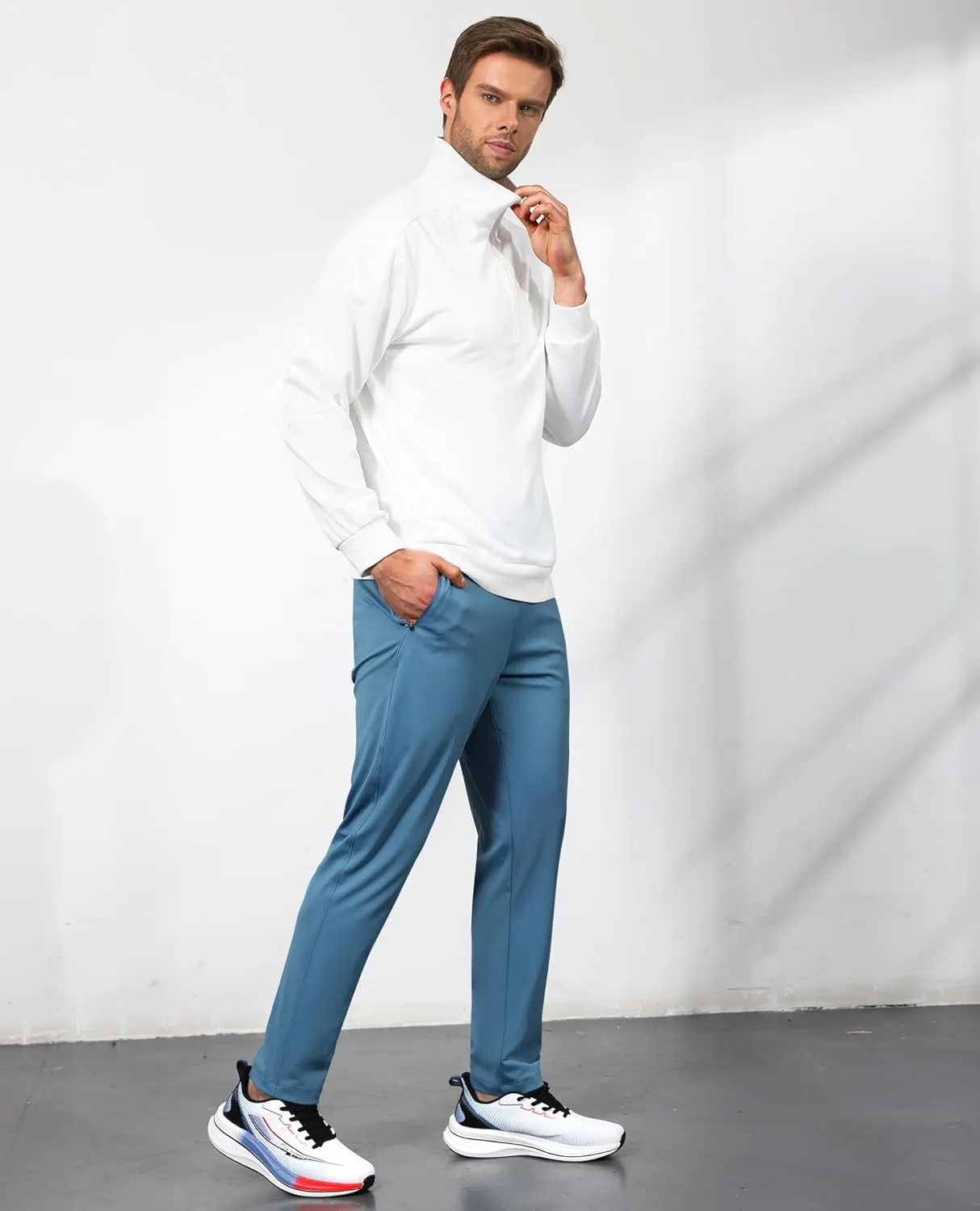 Men's Sweatpants with Zipper Pockets, Athletic Joggers Pants for Running, Workout, Outdoor