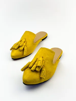 Mustard Yellow Tasseled Mules