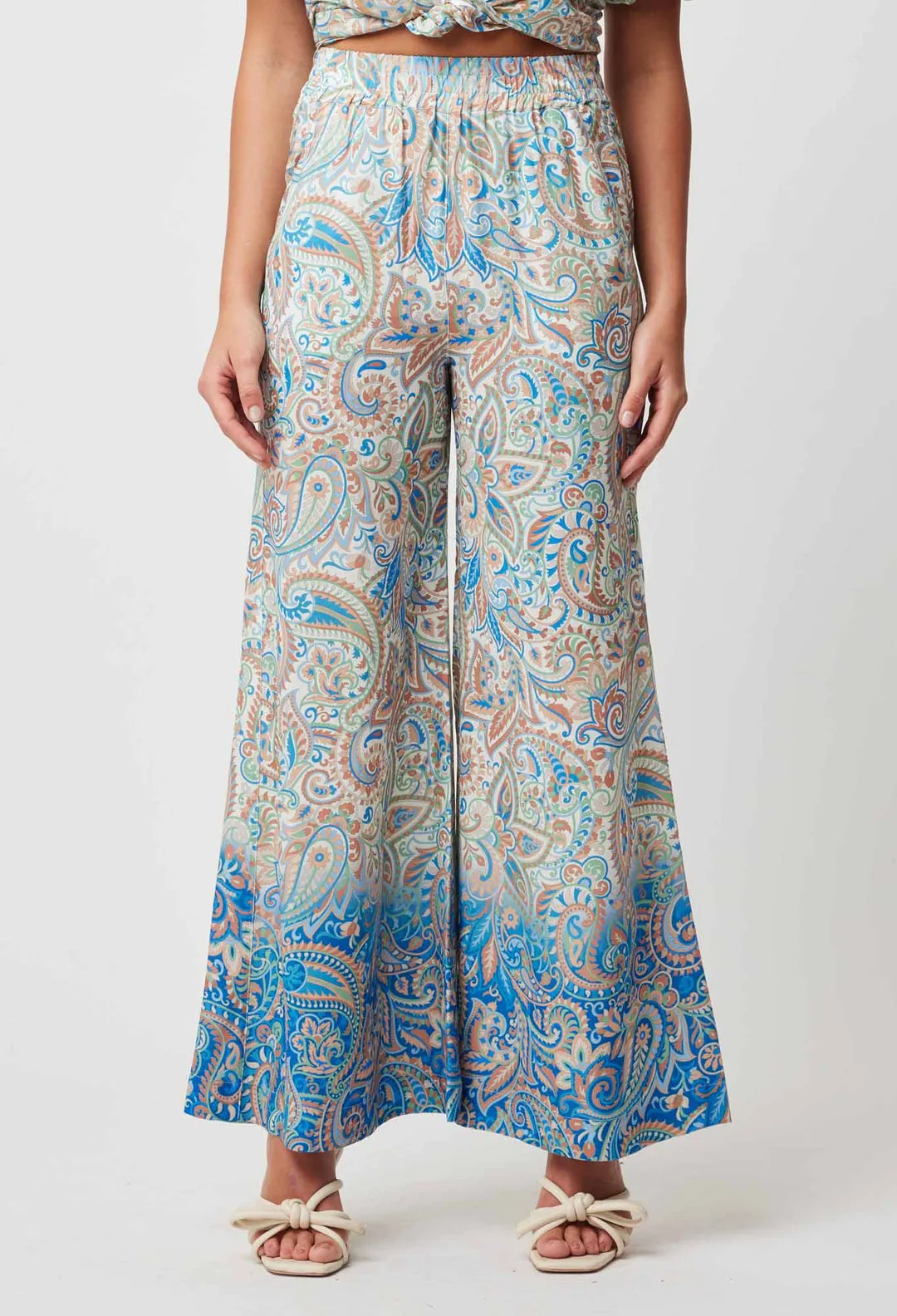 OnceWas Positano Viscose Wide Leg Pant in Capri Paisley Print