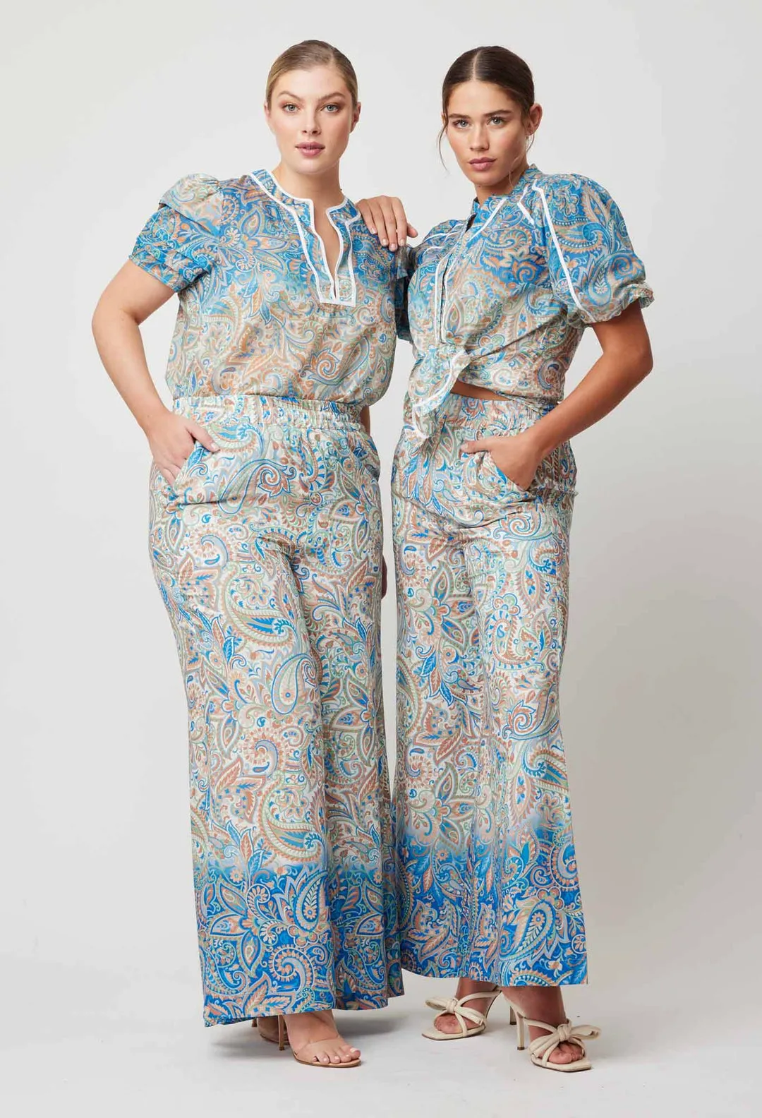 OnceWas Positano Viscose Wide Leg Pant in Capri Paisley Print