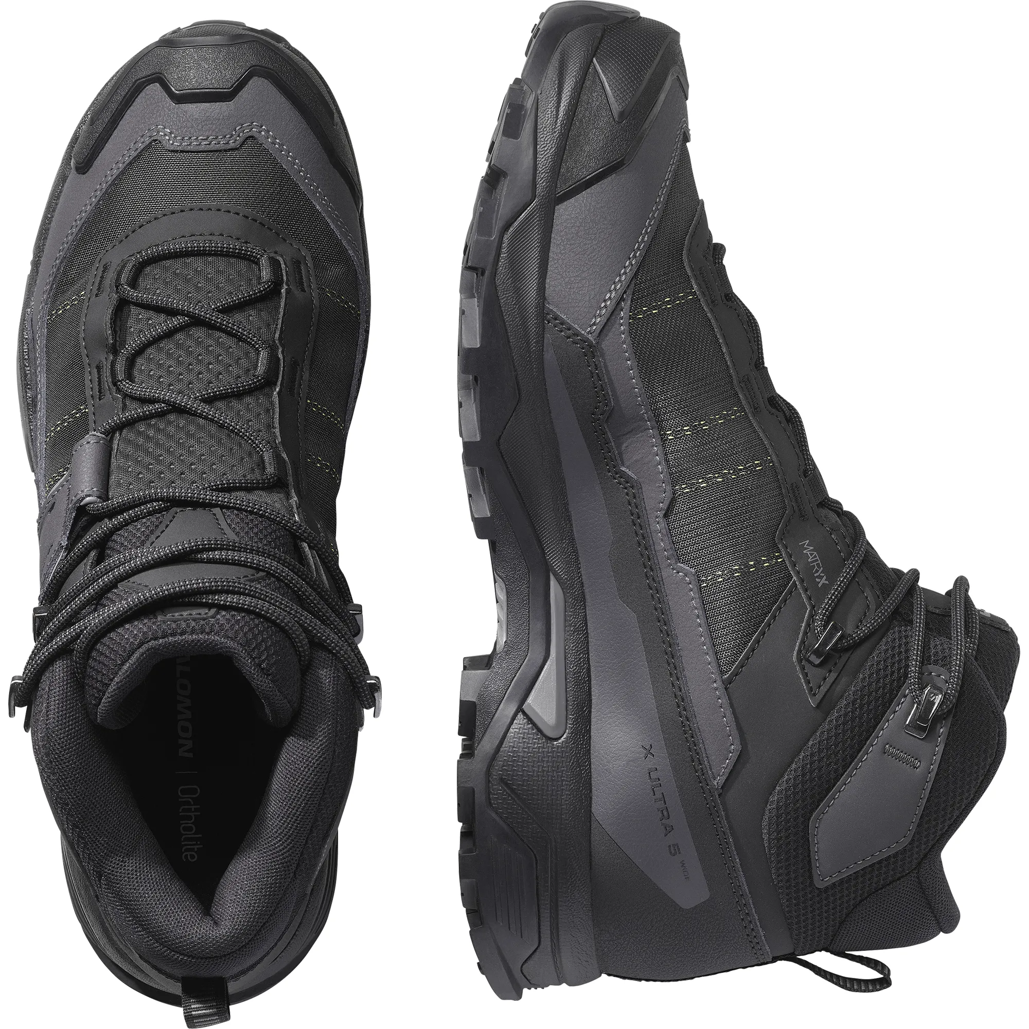 Salomon Men's X Ultra 5 Gore-Tex Mid Trail Boots - WIDE FIT (Black/Asphalt/Castlerock)