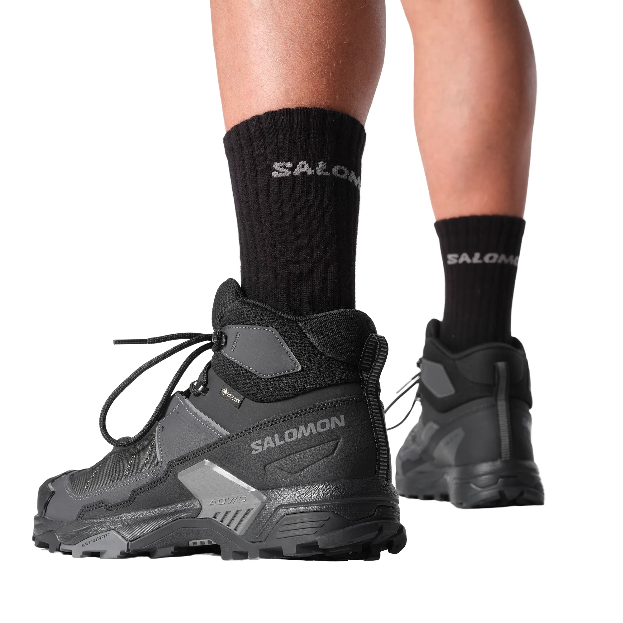 Salomon Men's X Ultra 5 Gore-Tex Mid Trail Boots - WIDE FIT (Black/Asphalt/Castlerock)