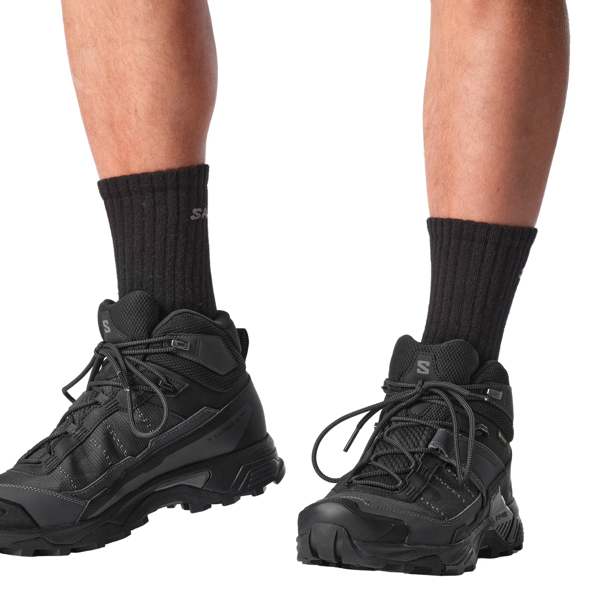 Salomon Men's X Ultra 5 Gore-Tex Mid Trail Boots - WIDE FIT (Black/Asphalt/Castlerock)