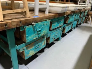 Vintage Industrial European Workbench/ Counter 4.5 mt #5836